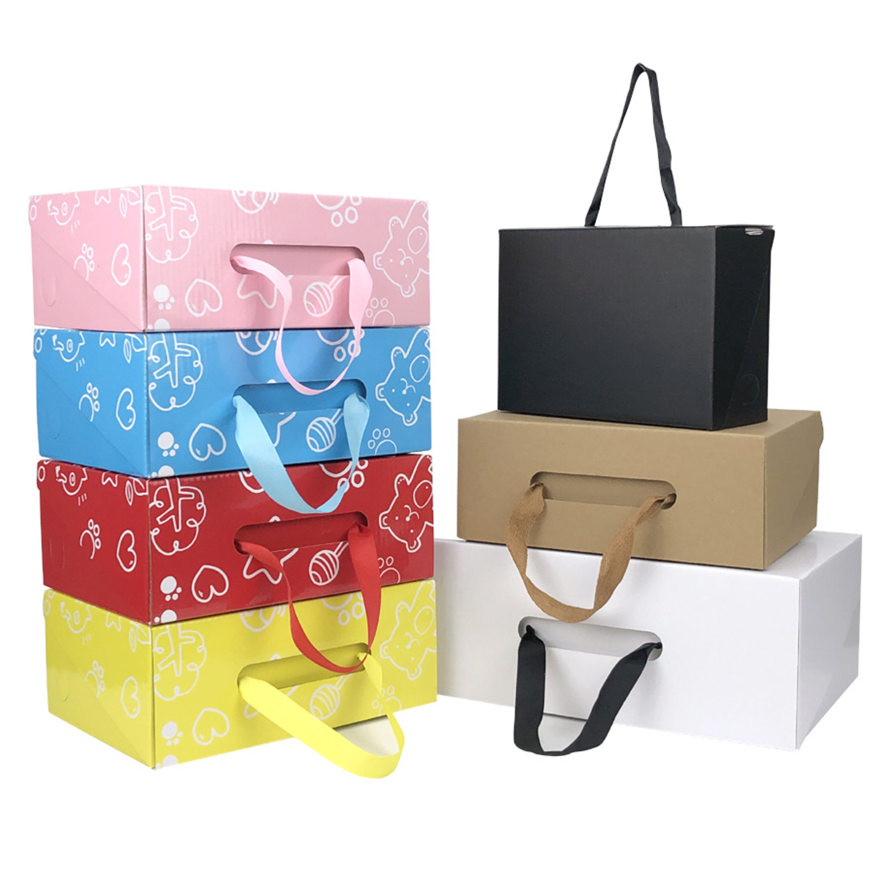 Luxury Custom Printing Packaging Paper Gift Box Handle Corrugated Box