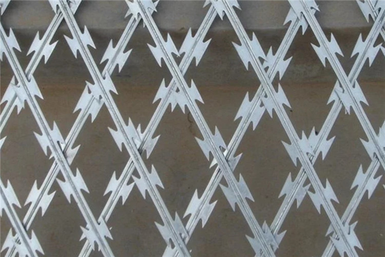 Powder Coated Welded Razor Custom Barbed Wire Fencing Fence Mesh 100X100mm Factory