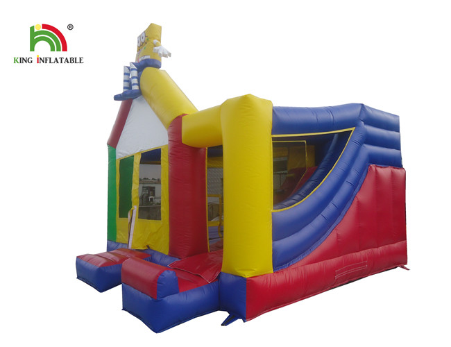 0.55mm PVC Yellow 20ft SpongeBob Inflatable Party Combo Jumping Castle For Kids