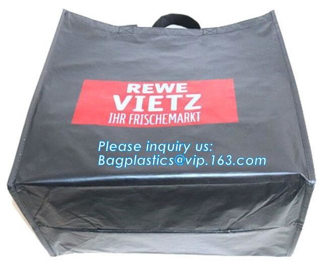 Promotional Custom LOGO Printed Gift Tote Shopping Non Woven Bag, Classic Black Non Woven Fabric Shopping Carry Bag Whol