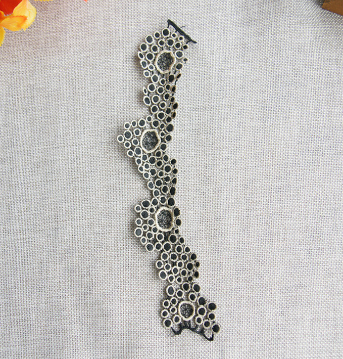 100%Polyester Embroidery Pajams Collar Lace Mesh Based Necklace Decoration