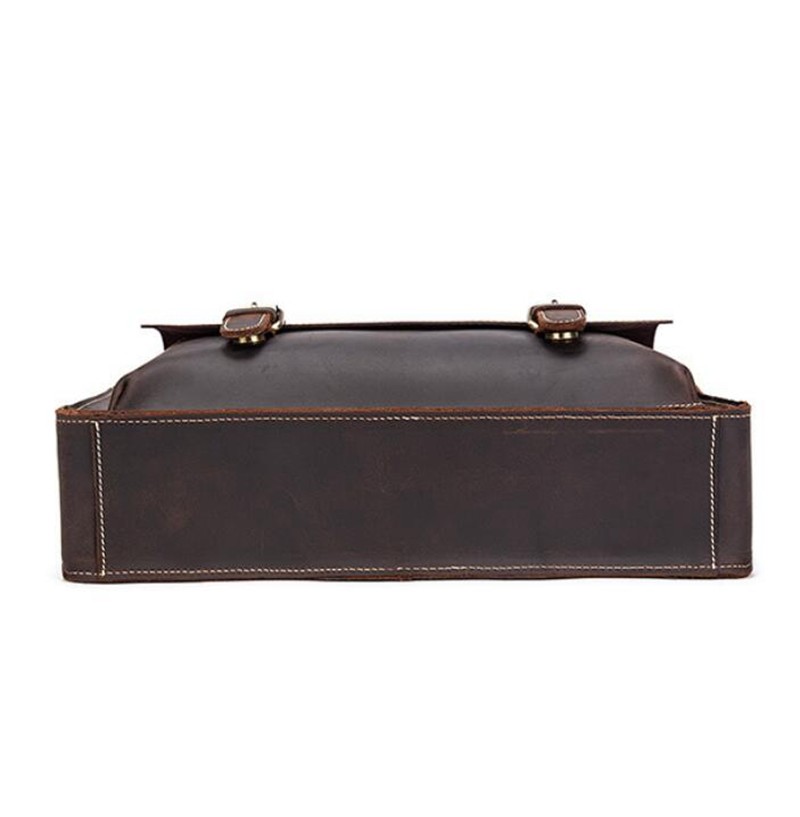Fashion Mens Office Laptop Bag Vintage Cow Leather Business Handbag Men'S Briefcase