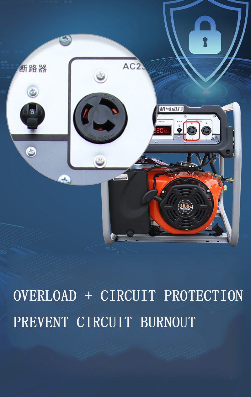 HN Model Gasoline Power Generators 4800-4KW Single Phase Gasoline Generator