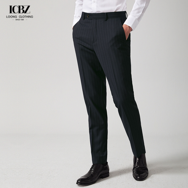 Customized Italy Solid Color Wool Blend Pants for Men in a Fashionable Business Style