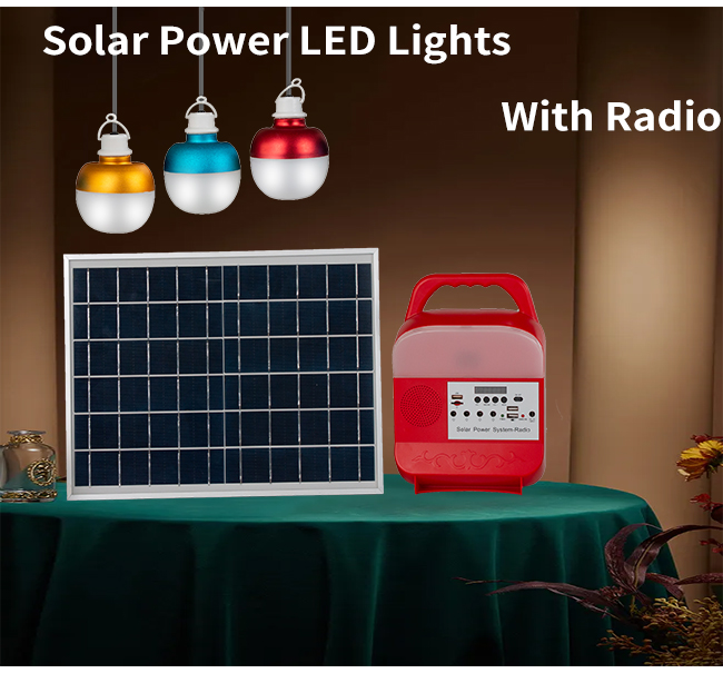 9 Watt Solar Emergency Lights With Radio ,Emergency Power Supply For Home