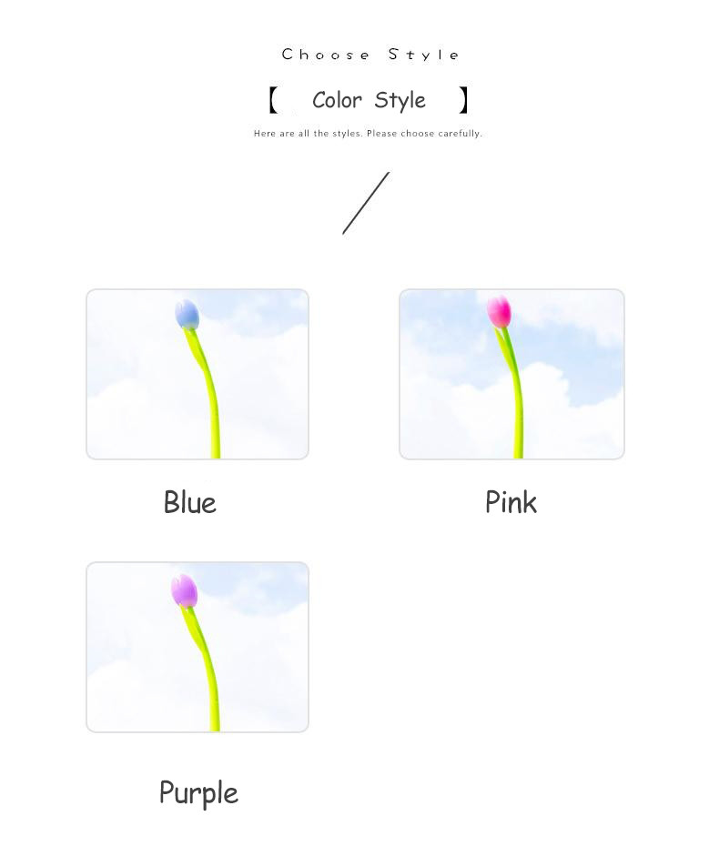 Flower Design Tulip Color Changing Neutral Pen 0.38mm Office School Gift Pen
