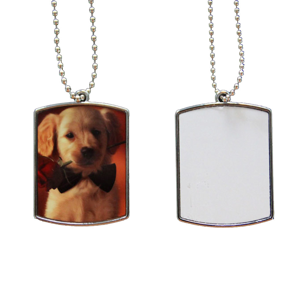 Custom Logo Blank Double Sided Sublimation Metal Pet Name ID Chain Dog Tags For Sublimation Printing
