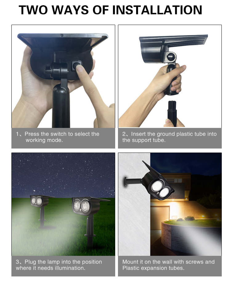 Ip65 90LM Solar Landscape Lamps Outdoor Bright Wall Owl Shape