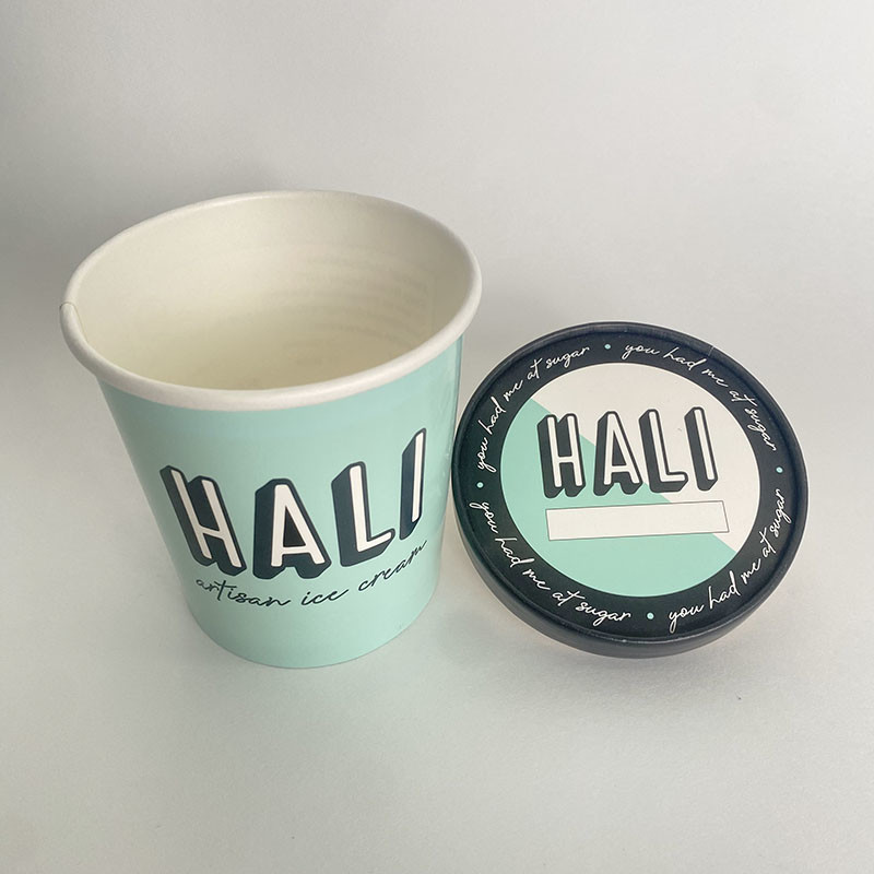 500ml Eco Friendly Ice Cream Tubs With Lid Single Wall 16 Oz Containers