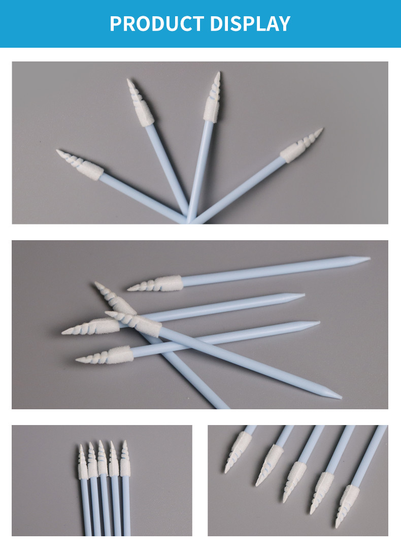 Pointed Spiral Head Foam Swab for Cleaning Keyboards Smart Phone Electronics