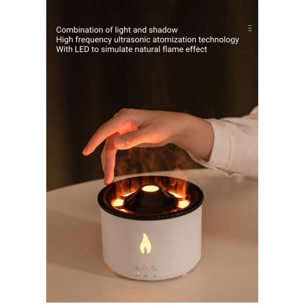 New Upgrade Simulation Blue Flame Volcano Aromatherapy Diffuser 360ml Jellyfish Mist Air Humidifier for Home Office Spa
