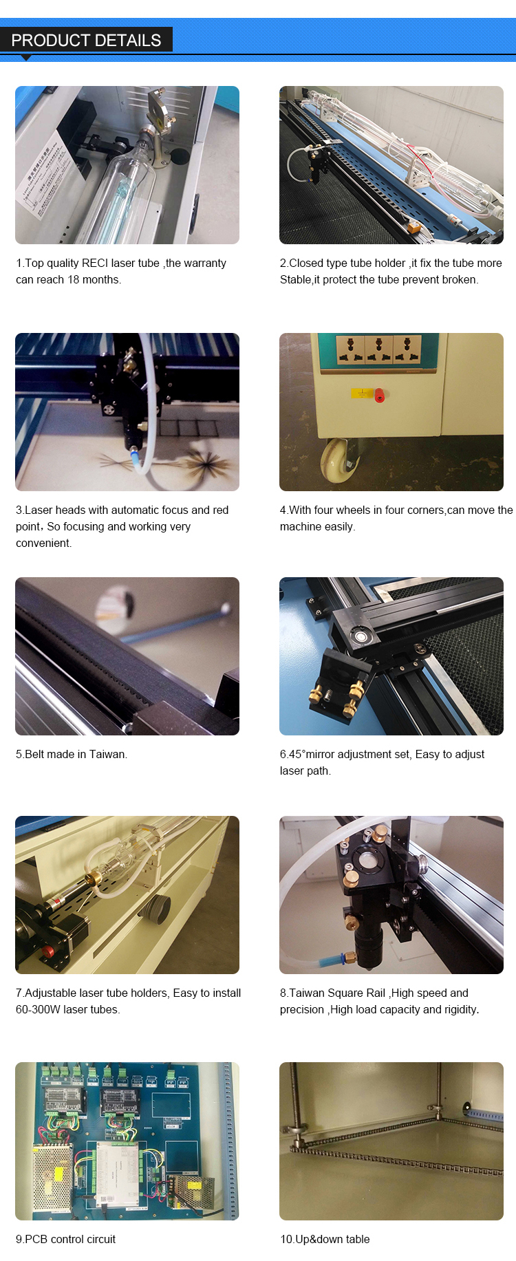 0.2-50KHZ 80w CO2 Laser Cutting Machine Co2 Laser Cutting And Engraving Machine