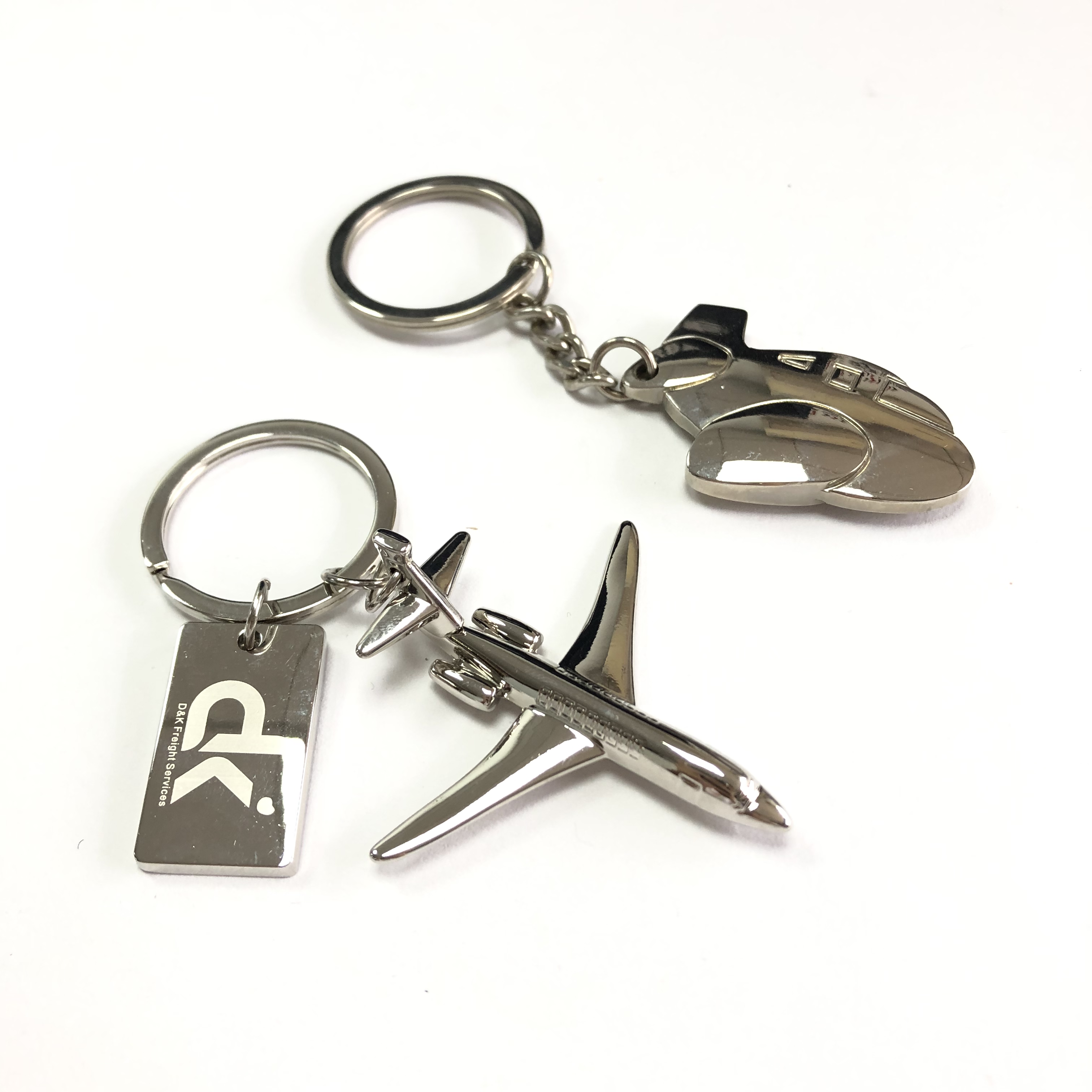 Rectangle Metal Airplane Key Chain , Airliners Helicopter Key Chain