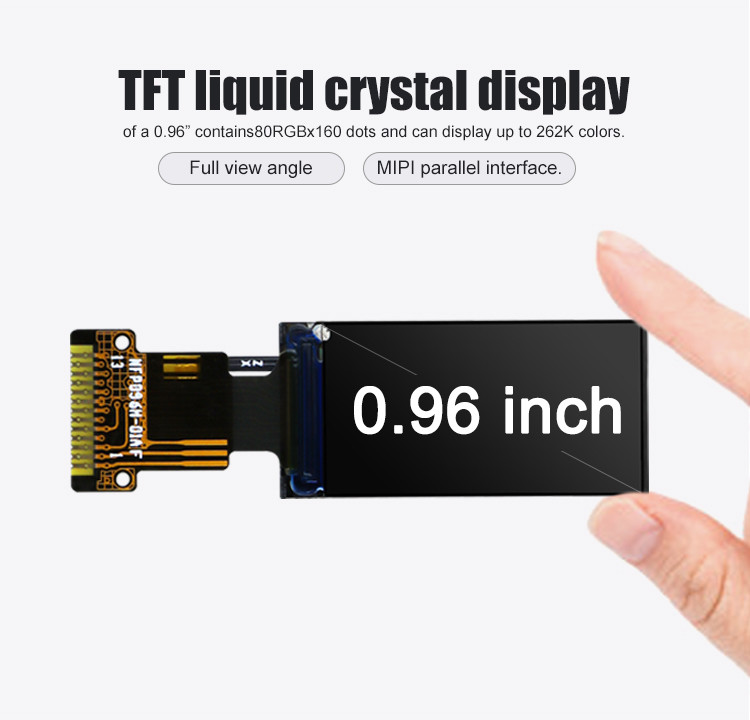 Polcd 80x160 Pixels 0.96 Tft Display 1.5mm TFT LCD Module 400 Nit