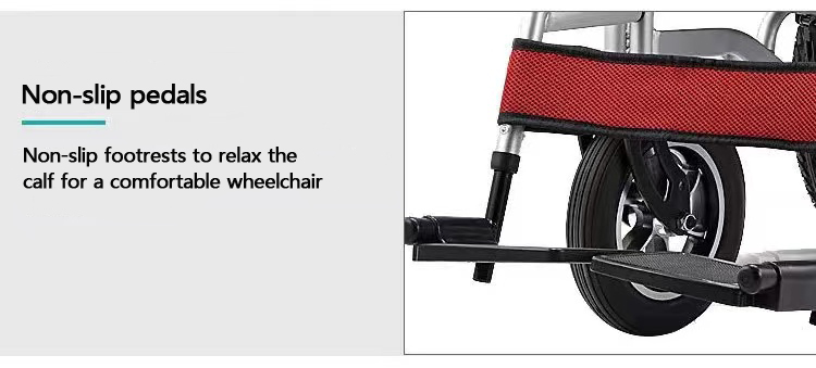Reinforced Lightweight Foldable Electric Wheelchair Chromed Steel Multi Functional