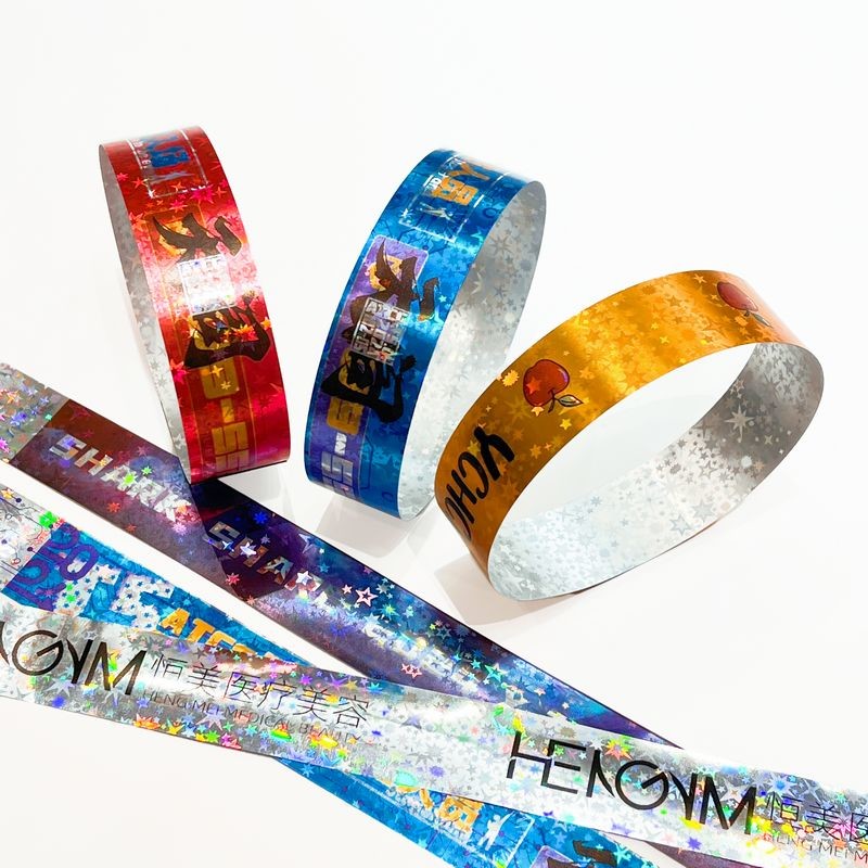 Adjustable Waterproof Tyvek Paper Wristbands With Custom Logo Printing