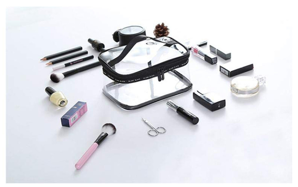 Double Zipper Travel Transparent PVC Cosmetic Bag