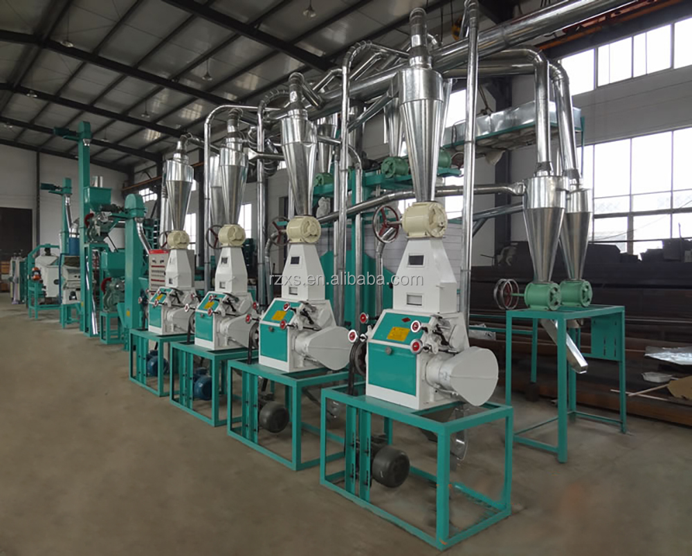 Suit for Maize Flour Mill Grits Machine 20TPD Hammer Mill Grade 1 Corn Processing Line