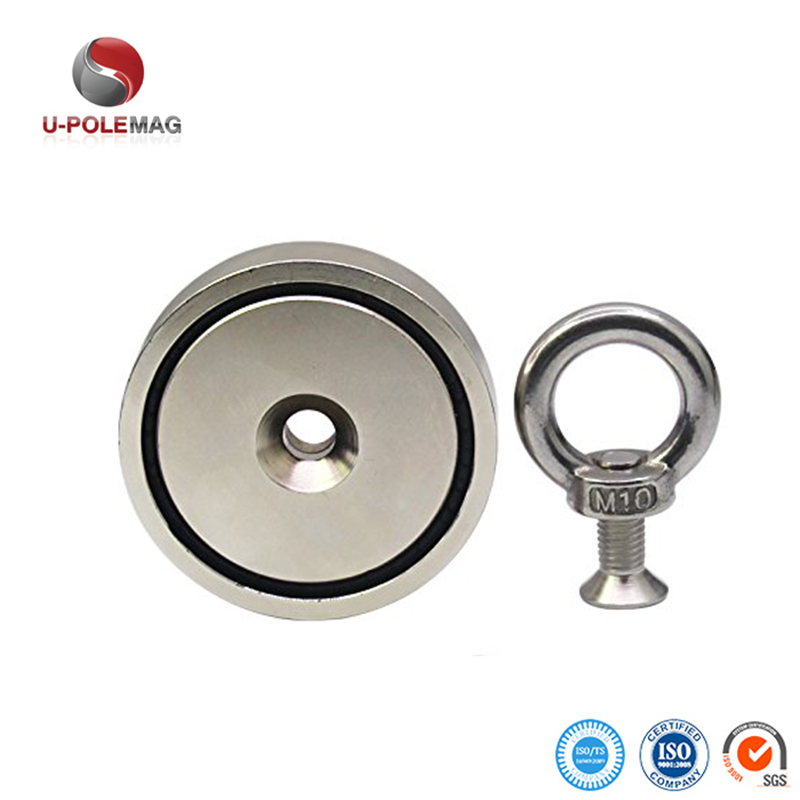 High Magnetic Force NdFeB Fishing Magnet D80x19mm-M10 with Permanent Magnetic Field