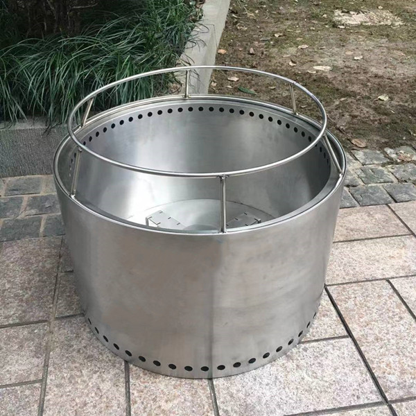 Smokeless Stainless Steel Camping BBQ Fire Pit 19.5 Inch Portable