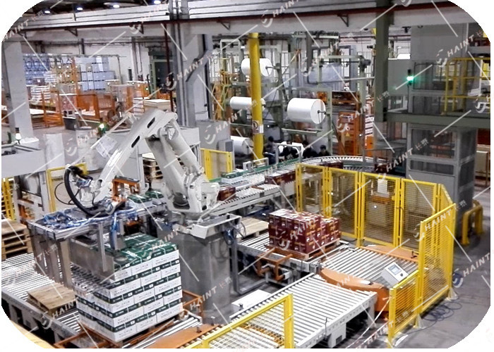 Medicine Industry Unit Load Conveyor 30 M / Min With Automatic Robot Palletizing