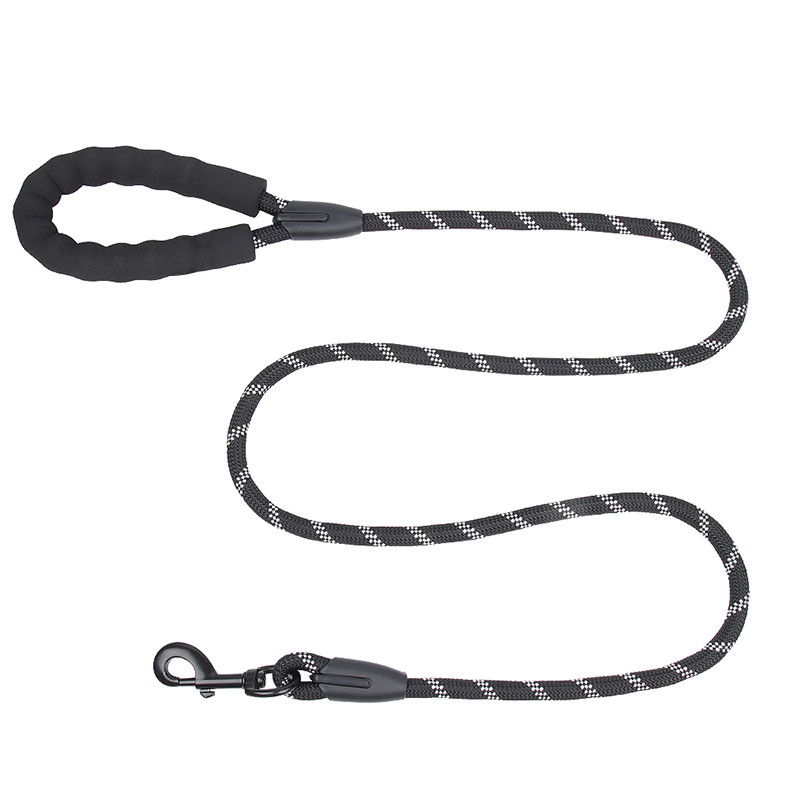 Pet Reflective Nylon Leash Explosion-Proof Flush Dog 1.5M Round Rope Foam Handle