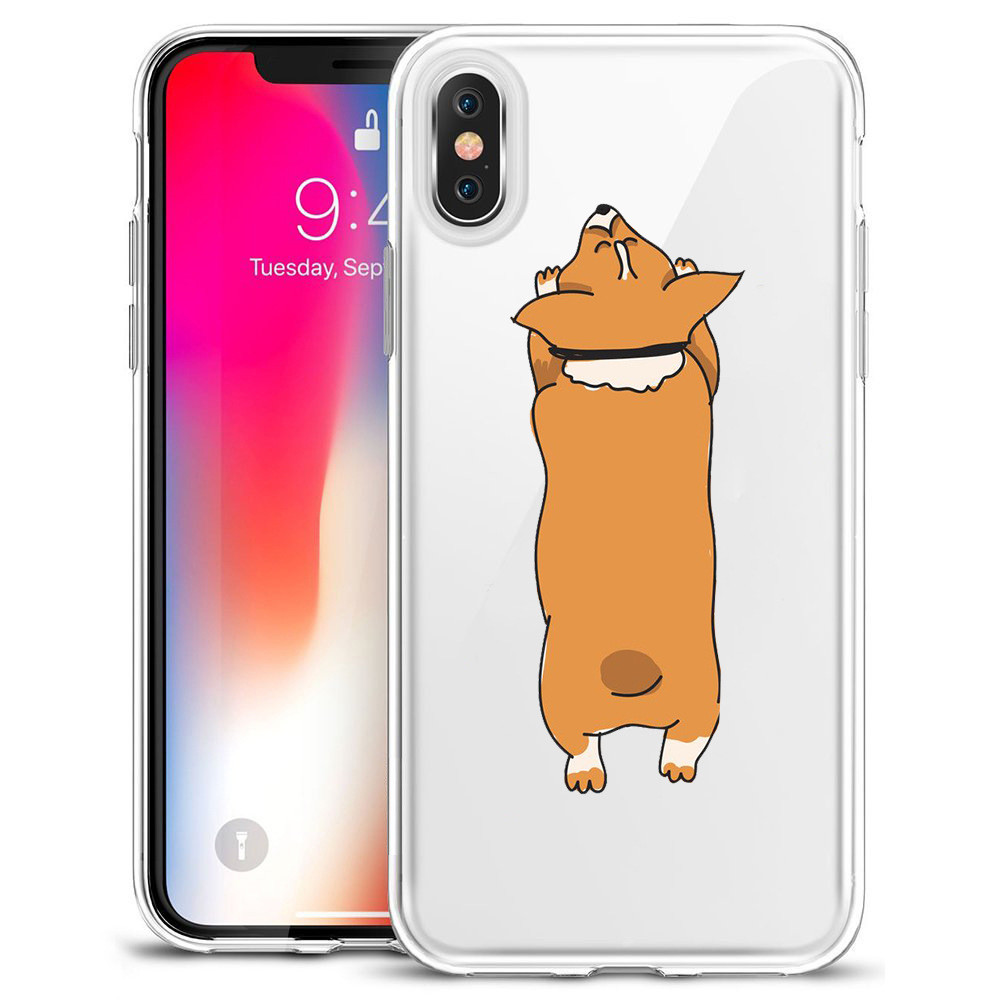 Thin Rubber Designer Cell Phone Cases For Iphone X Sweat Free Animal Puppy Dog Cat