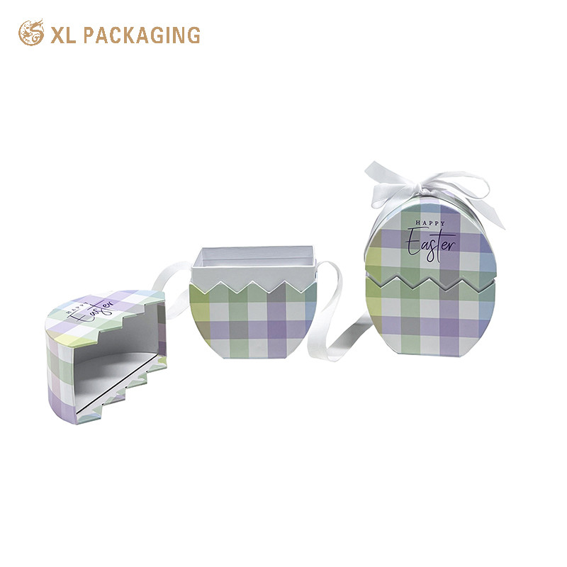 Custom Easter Candy Gift Box Egg Shape Printed Corrugated Kraft Paper For Chocolate