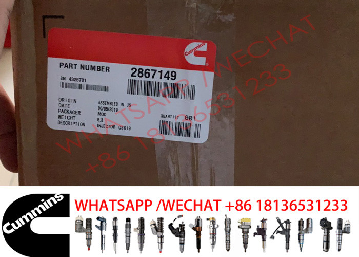 Original INJECTOR CUMMINS 2867149 F00BL0J019 2867149 2882079 4964170 4918073 For K19 K60 QSK19 CM850 Diesel Engine