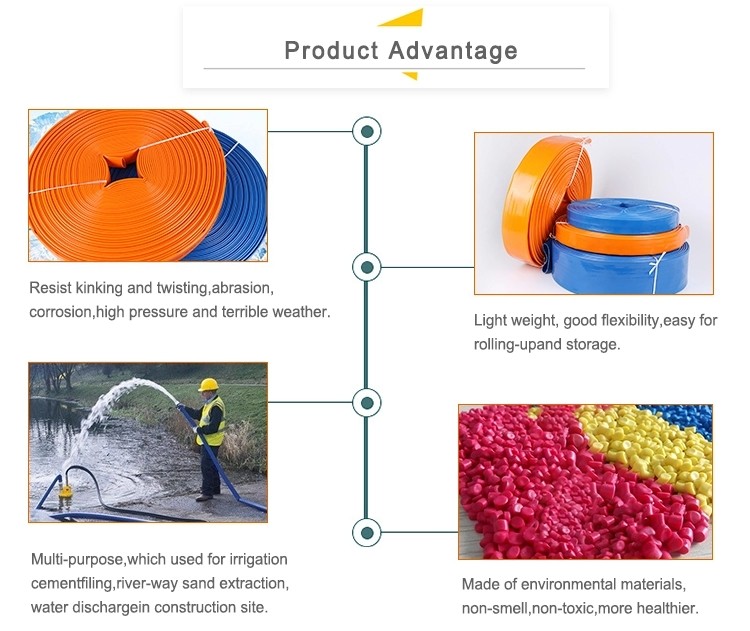 china factory PVC heavy duty agriculture hose layflat hose
