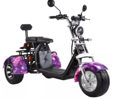 Red Green Three Wheel Electric Mobility Scooter For Adults Street Legal 60-80km 2000W