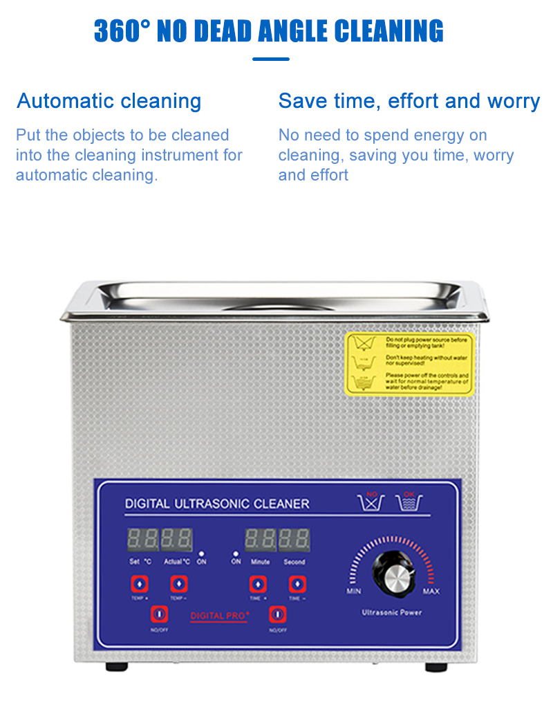 Metal Power Adjustable Ultrasonic Cleaner Industrial 40KHz 4.5L