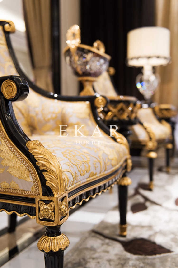 Countryside French Furniture Living Room Furniture- Luxury Gold Modern Longue Chair Contem