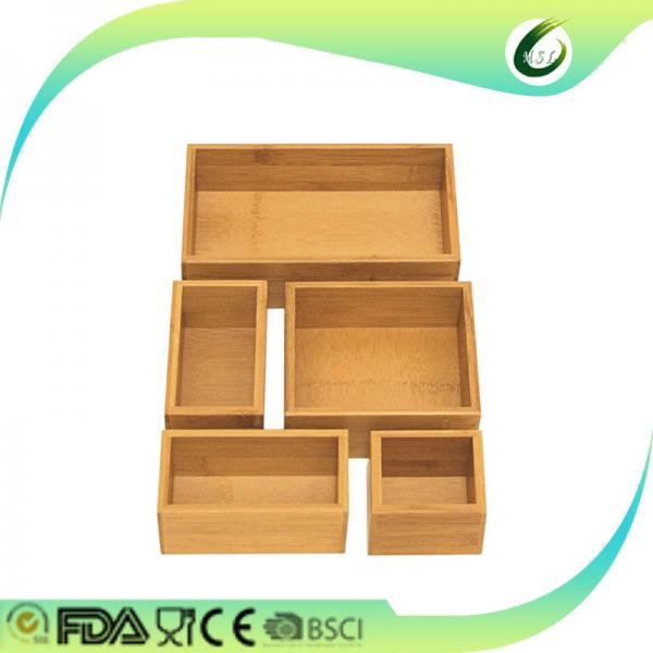 Quality Organic Bamboo Storage Organizer Silverware Drawer Organizer Formaldehyde Free for sale