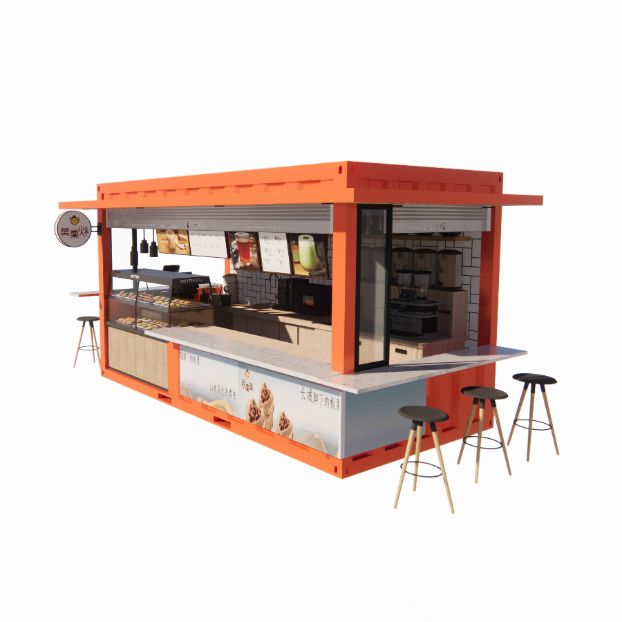 20ft or 40ft Commercial Outdoor Shipping Container Cafe Bar Easy Install Modern Design Steel House Flat Pack Container Best