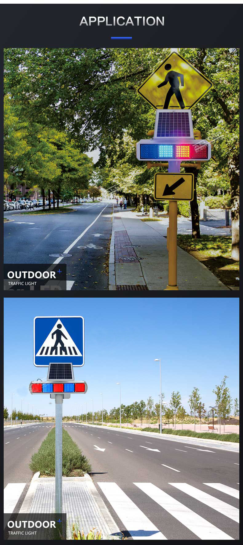 LED solar strobe warning light