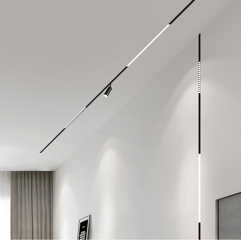 Dc 48v Contemporary Track Lighting , 4 Wire Magnetic Stylish Track Lighting