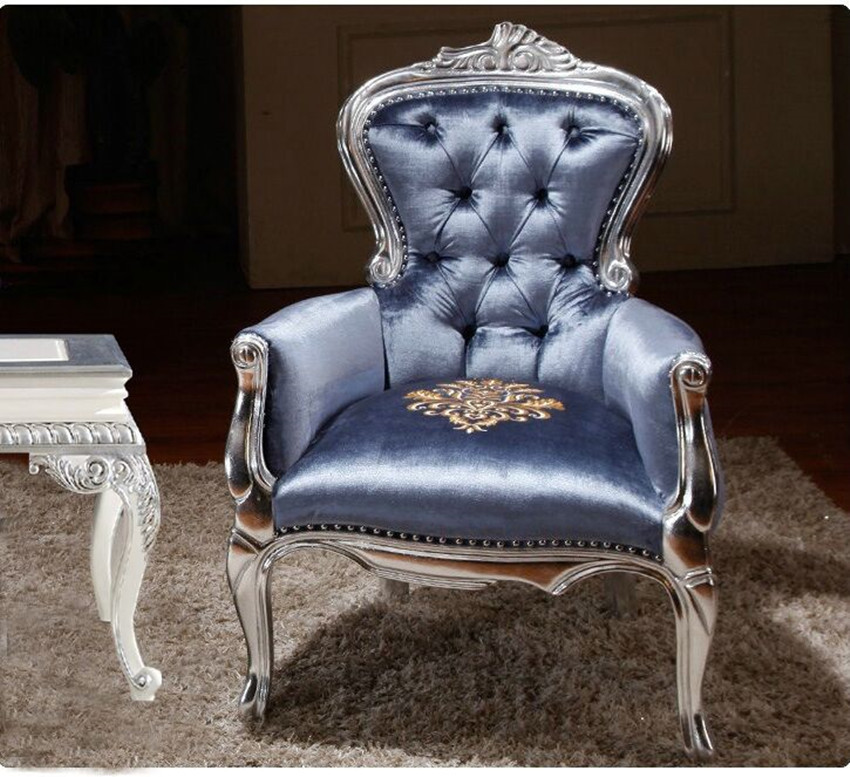 Hall Commercial Antique Hotel Furniture Carving Italian Baroque Chair 73*70*108cm