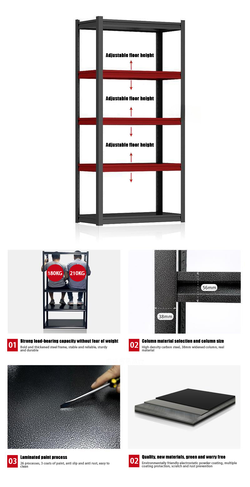 300MM Depth Boltless Metal Shelving Up To 500 Lbs Capacity Per Shelf Custom Logo Option