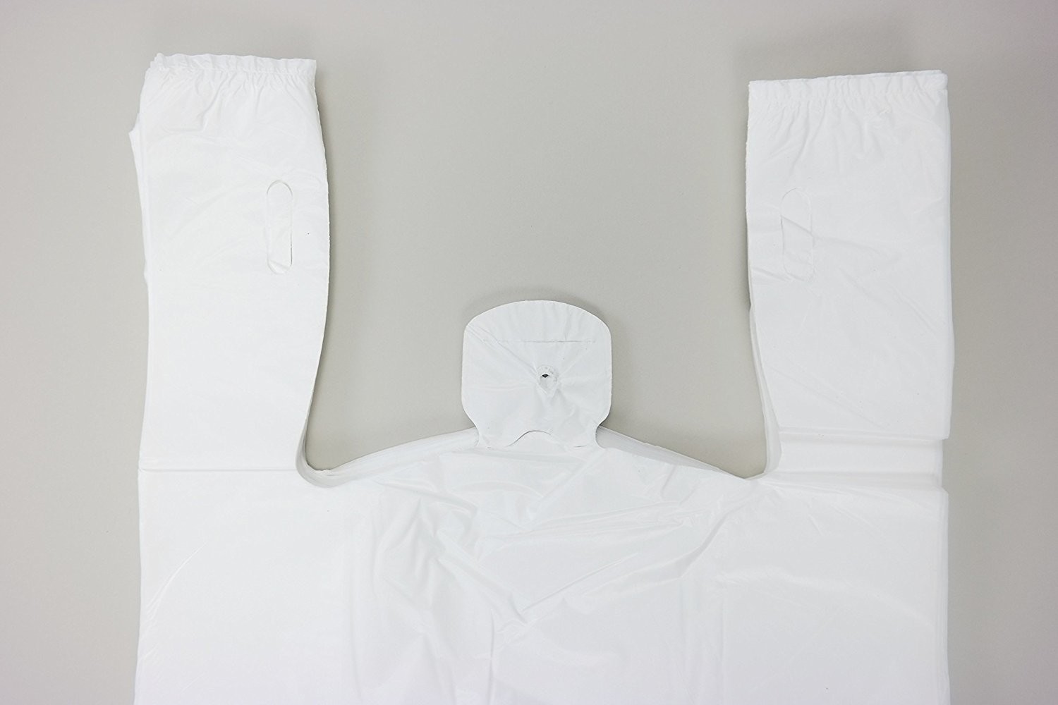 Plastic Bag-WHITE Plain Embossed T Shirt Bag 13 mic - 100 bags/bundles , HDPE material