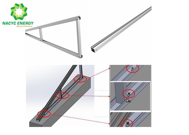 Multi Functional Flat Roof Solar Racking Pv Tripod Mounting Structures Ground