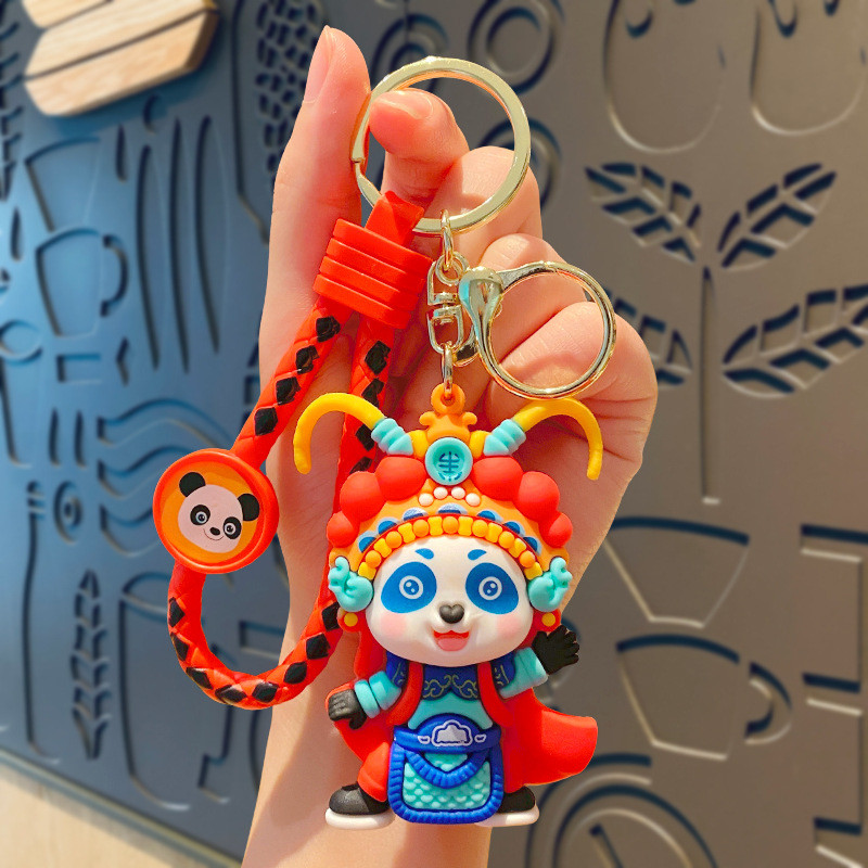 Soft Silicone Stainless Cartoon Animals Hanging Keychain Decoration Pendant Metal Key Ring Accessories