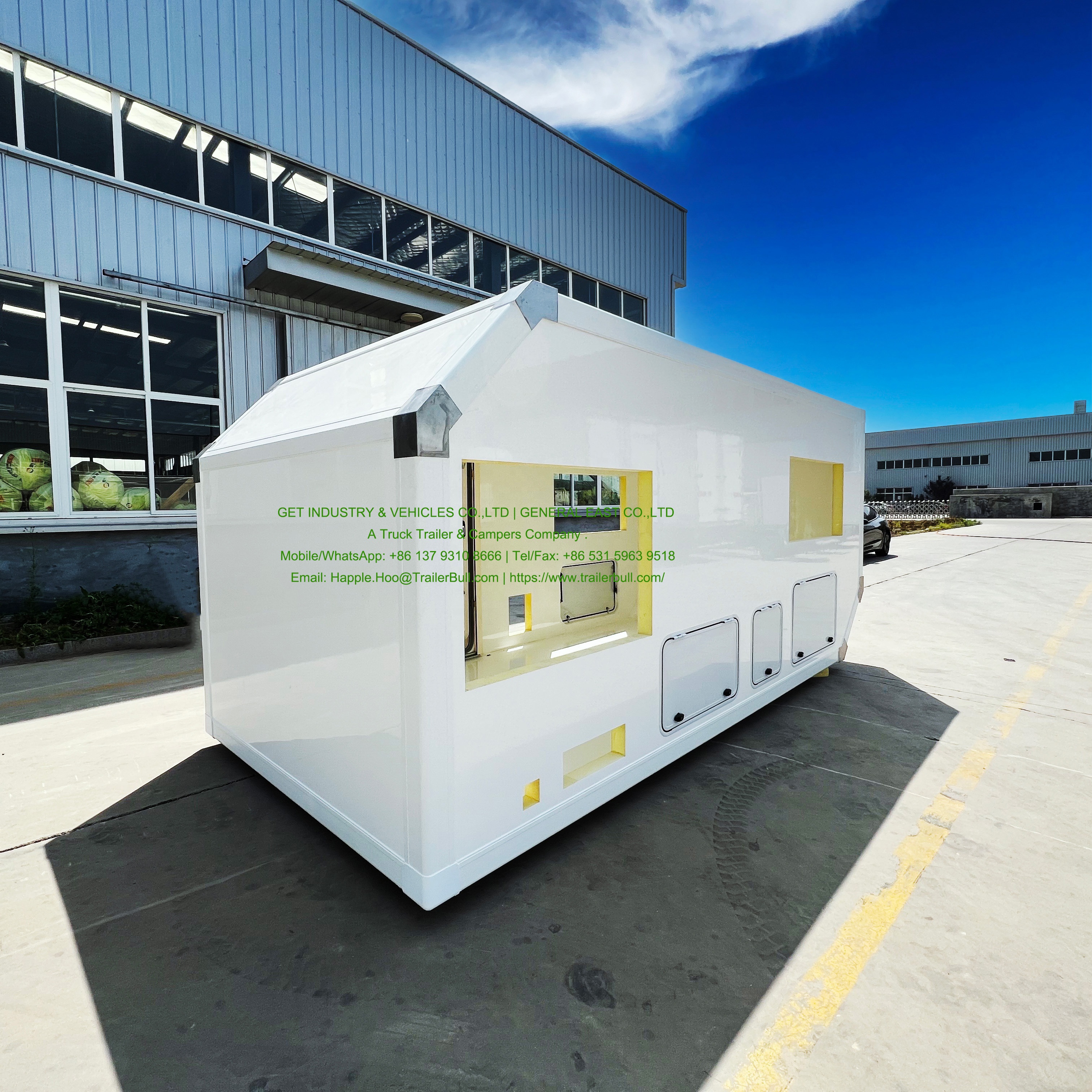 4.9x2.2x2.2m Self-Support FRP Monoblock Extrusion Camper Box for Overland Travelling