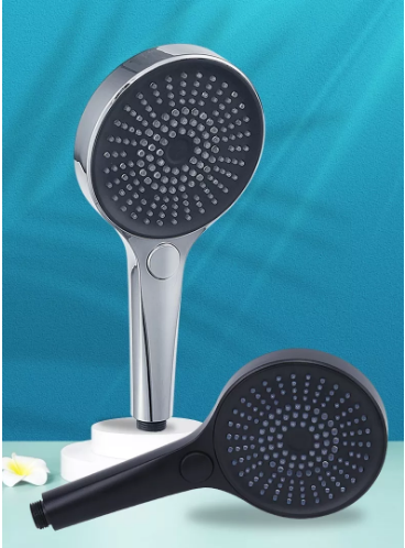 Fashion Style High Pressure Round Matte Black ABS Plastic Rain Shower Head For Bathroom