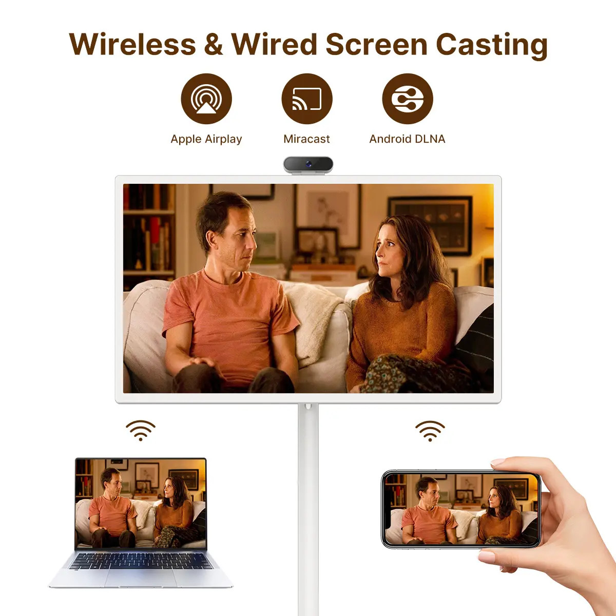 Smart Rotate Screen 24 Inch 32 Inch Incell Touch Screen IPS Movable Android Standbyme Screen