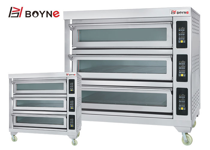 Commercial Bakery Shop Three Deck Nine Trays Microcomputer Electric Bakery Oven