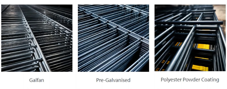 Powder Coated 2D Double Wire Fence Black 868 Mesh Fence Panel