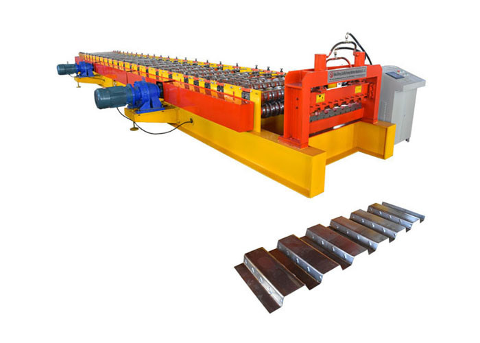 914mm Galvanized Steel Deck Roll Forming Machine Hydraulic Cutting