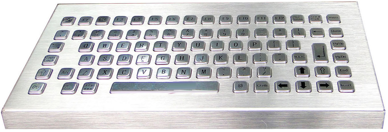 Industrial Desktop Waterproof Vandalproof Stainless Steel Metal Keyboard with 12 Function Keys