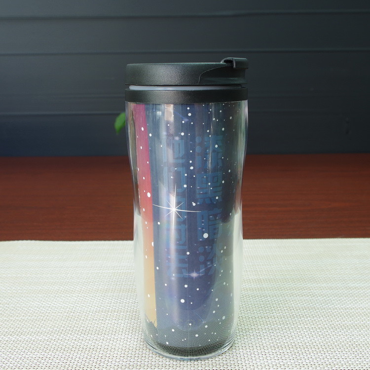 Temperature Sensitive Color Changing Mugs Double Wall Plastic